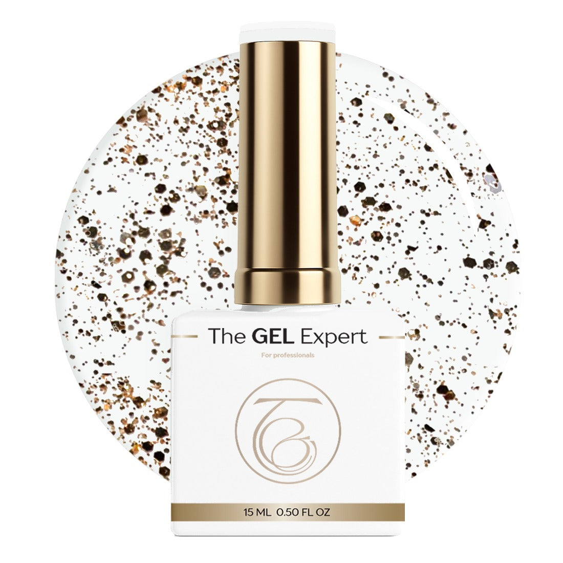 Gel Expert – Złoty Top Coat z Płatkami